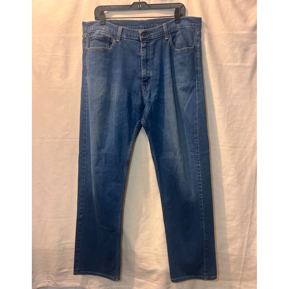 Levi's 505 Jeans Size 38x32 Mens Straight Leg Mid Rise Blue Denim A93